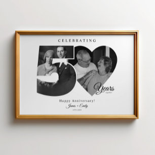 Foto-Collage zum 50. Hochzeitstag als Erinnerungss Poster
