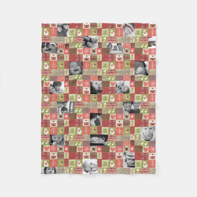 Foto-Collagendecke des Weihnachten 20 mit Fleecedecke (Vorderseite)