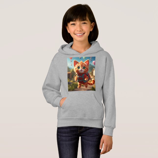 Foto completa em 4D de um fofinho gato vermelho Hoodie (Vorne ganz)