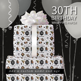 Foto Confetti Name 30. Geburtstagskorb Geschenkpapier
