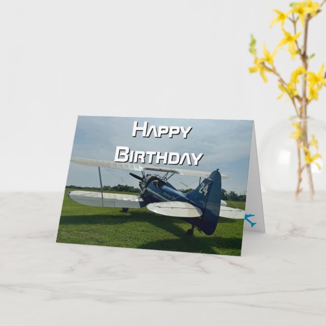 Foto, Cooler Luftfahrt Pilot Geburtstag Karte (Gelbe Blume)