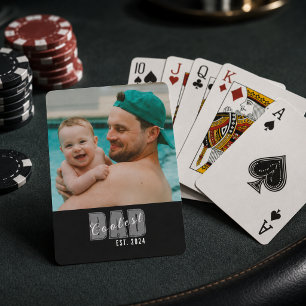 Foto Coolster Papa Est. Benutzerdefiniertes Jahr - Spielkarten