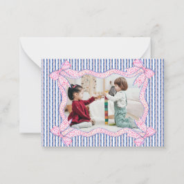 Foto-Coquette Bow Frame Danke-Karte Mitteilungskarte