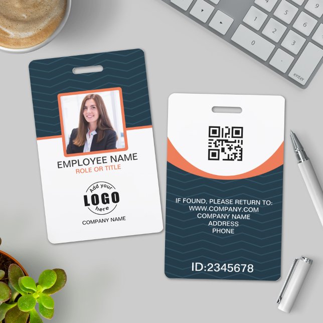 Foto Corporate Employee QR Code Blue Orange Ausweis (Von Creator hochgeladen)