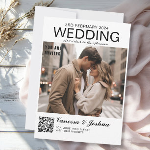 Foto Cover Magazin QR Code Hochzeit Einladung