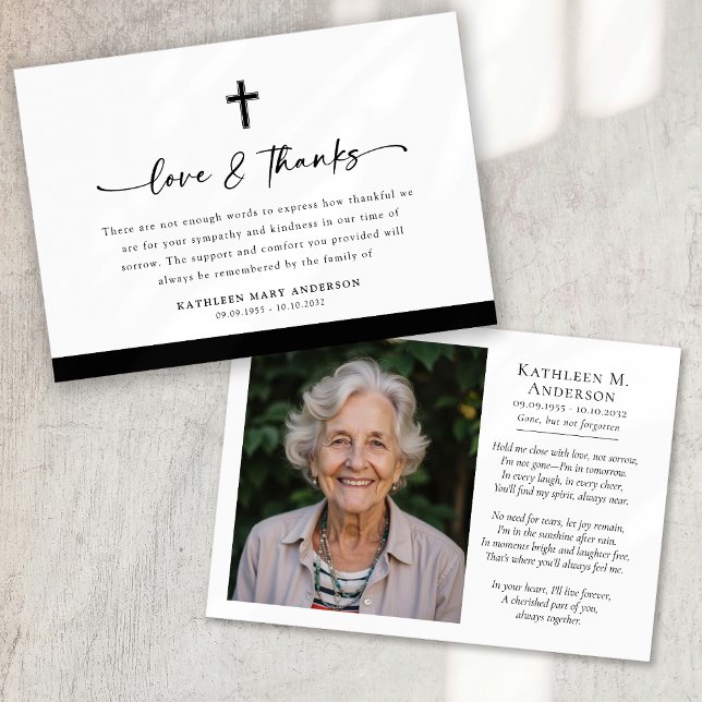 Foto Cross Liebe und Dank Script Beerdigung Dankeskarte (Von Creator hochgeladen)