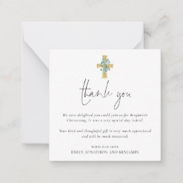 Foto Cross Taufe Christening Vielen Dank Mitteilungskarte