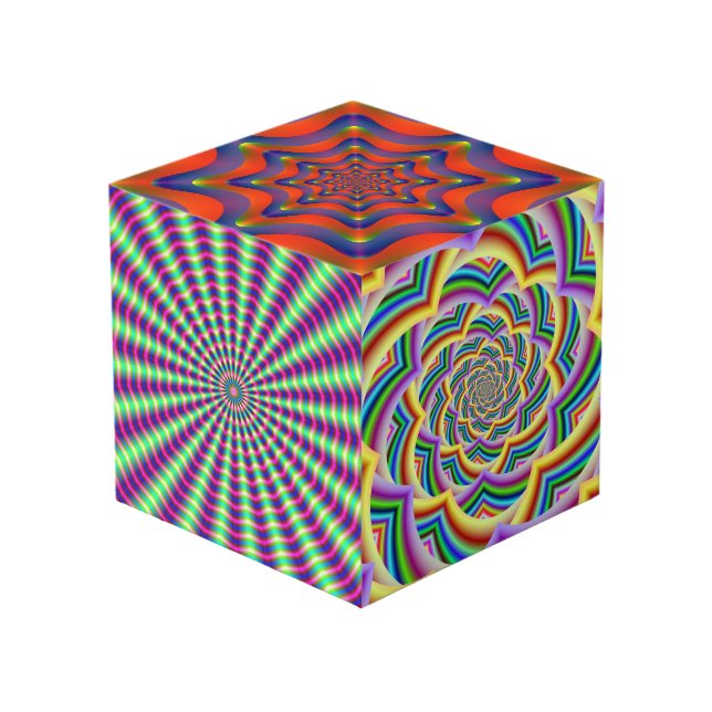 Foto Cube mit Fraktal Images Würfel (Vorderseite Schrägansicht)