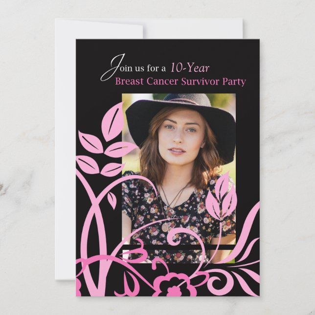 Foto Custimizable 10 Jahre Einladung Brustkrebs (Vorderseite)