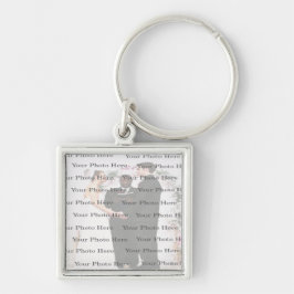 Foto Custom Square Silver Wedding Key Chain Schlüsselanhänger