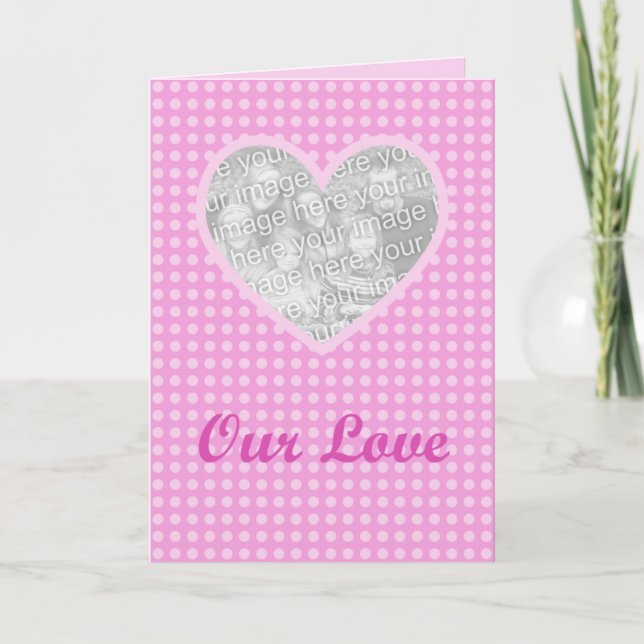 Foto Cutout Heart Valentine's Day Card Vorlage (Vorderseite)
