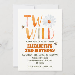Foto Daisy Two Wild 2ND Geburtstagsmädchen Einladung