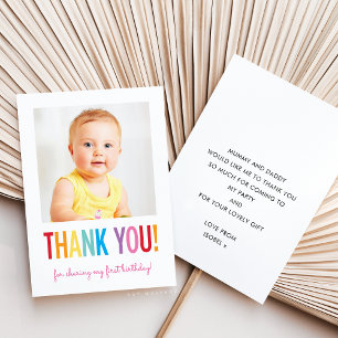 FOTO DANK IHNEN moderne, bunt leuchtende Art Dankeskarte