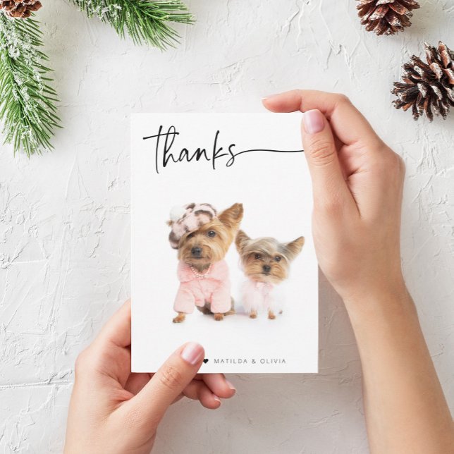 FOTO DANK IHNEN moderne, einfache Schrift Dankeskarte (Von Creator hochgeladen)