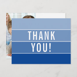 FOTO DANK IHNEN moderne ombre königsblau Dankeskarte