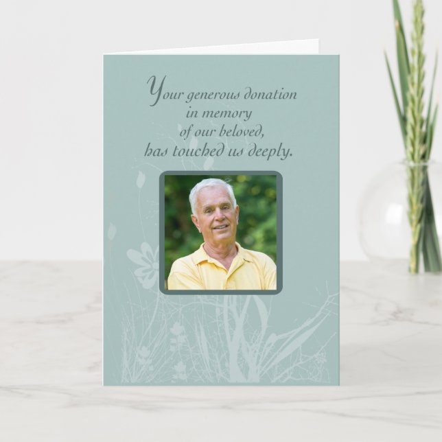 Foto, danke für Spende in Gedächtnis, Bio F (Vorderseite)