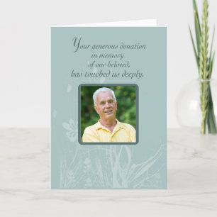 Foto, danke für Spende in Gedächtnis, Bio F