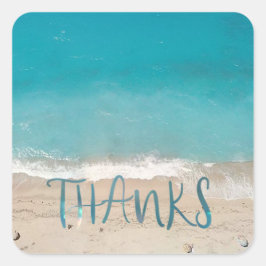 Foto Danke Quadratischer Aufkleber