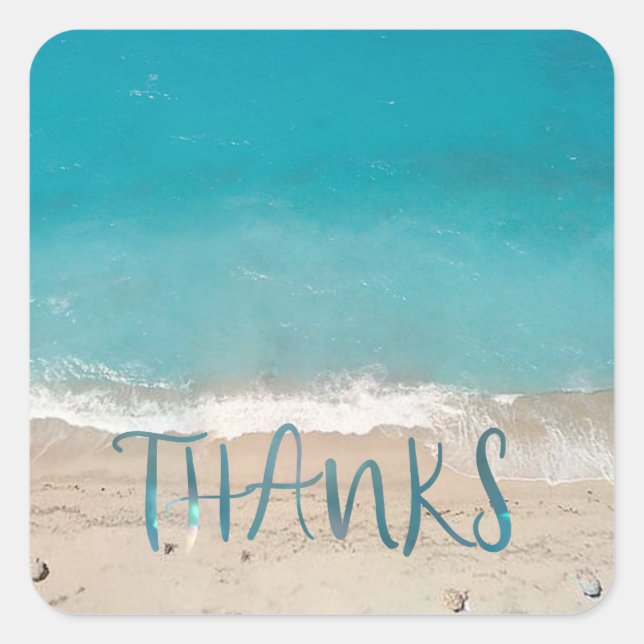 Foto Danke Quadratischer Aufkleber (Vorderseite)