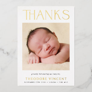 Foto-Danke-Schreiben neues Baby Folieneinladung
