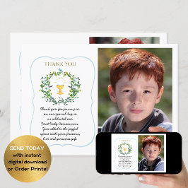 Foto Dankeschön an die heilige Kommunion Botanisch Einladung