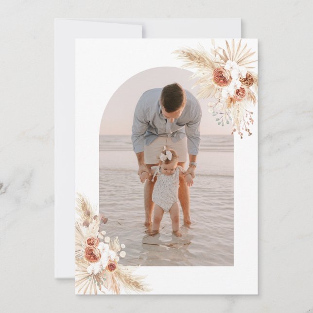 Foto Dankeschön, Boho Birthday Danke Einladung (Vorderseite)