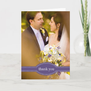 Foto Dankeschön-Karte für Hochzeit, Lila Dankeskarte