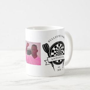 Foto Dart Player für Schwarzweiß-Individuelle Name Kaffeetasse