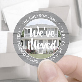 Foto, das wir übertragen haben, Rücksendeadresse a Runder Aufkleber