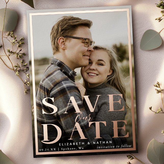 Foto "Date Save the Date Frame" gerettet Folieneinladung (Von Creator hochgeladen)