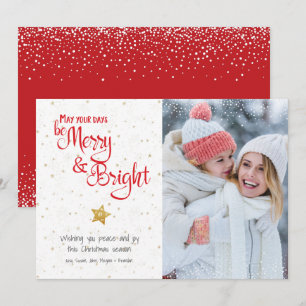 Foto Days Be Bright Gold Star Script rustikal Feiertagskarte