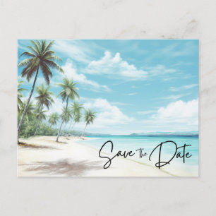 Foto der Beach Hochzeit in Urlaubsort Save the Dat Ankündigungspostkarte