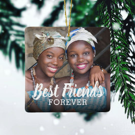 Foto der besten Freunde für immer | Weihnachten Keramikornament