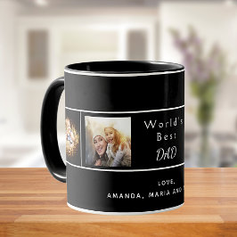Foto der besten Vater-Familie schwarz Tasse