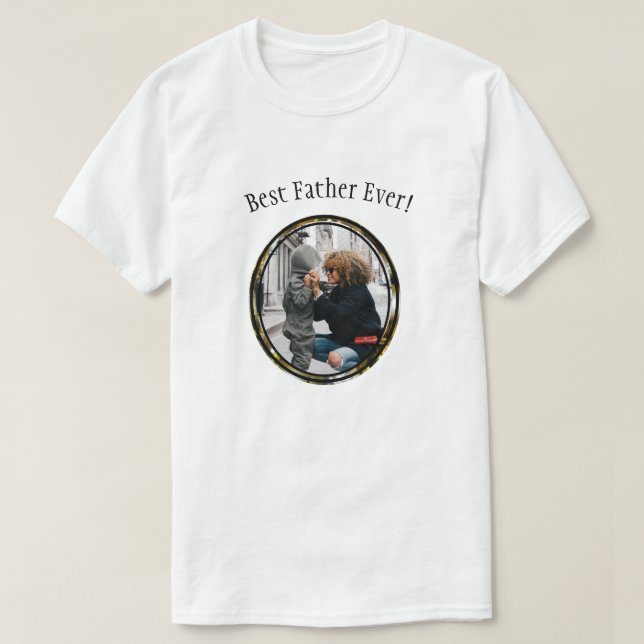 Foto der besten Vaterfamilie T-Shirt (Design vorne)