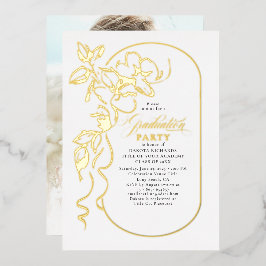 Foto der Blumen-Elegant-Graduiertenparty Folieneinladung