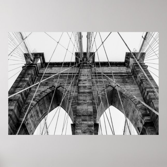 Foto der Brooklyn Bridge in NYC Poster (Vorne)
