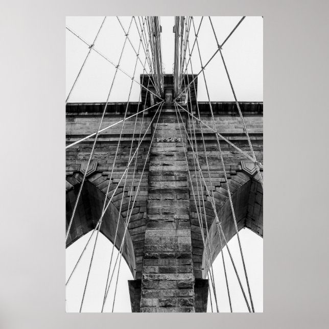 Foto der Brooklyn Bridge in NYC Poster (Vorne)
