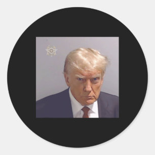 Foto der Buchung von Donald Trump Runder Aufkleber