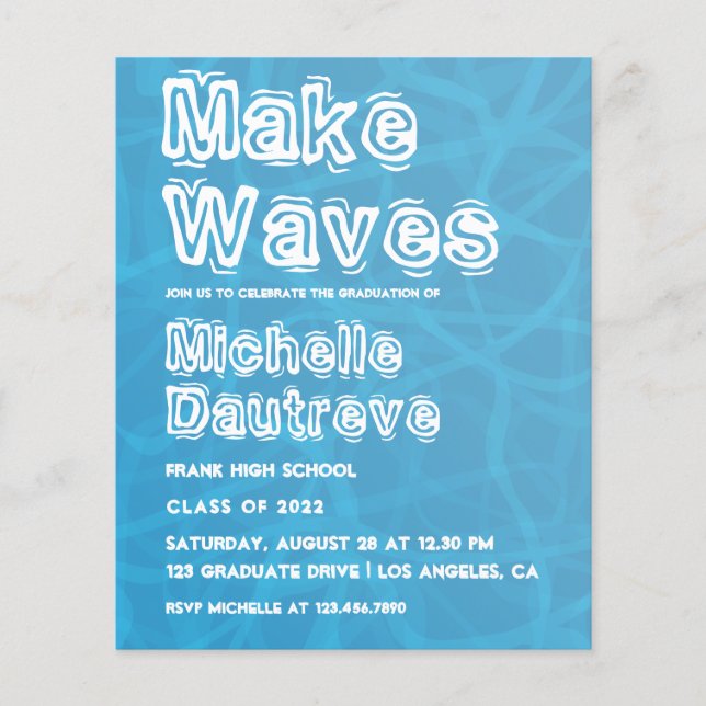 Foto der coolen Surfer Graduation Party Flyer (Vorne)