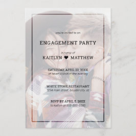 Foto der Engagement-Partei Minimalistisch Schwarze Einladung