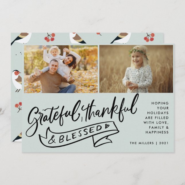 Foto der Familie Boho Bird Weihnachten (Vorne/Hinten)