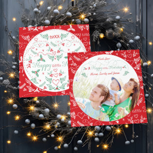 Foto der Familie Ein glücklicher kleiner Urlaub Gr Feiertagskarte