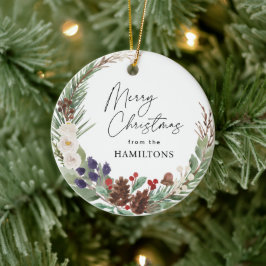 Foto der Familie Frohe Weihnachtsfeier Keramik Ornament