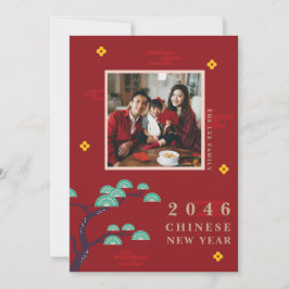 Foto der Familie Gruß Mittagessen Chinesisch Neuja Feiertagskarte