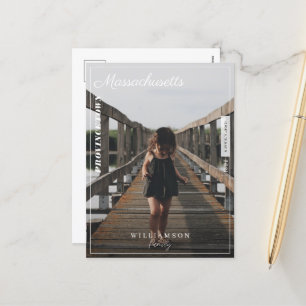 Foto der Familie Moderne Redaktion Reiseziel Feiertagspostkarte