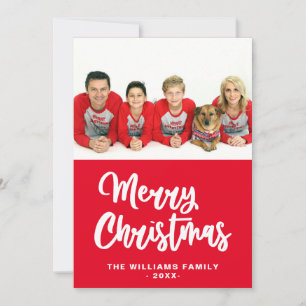 Foto der Familie Name frohe Weihnachten rot und we