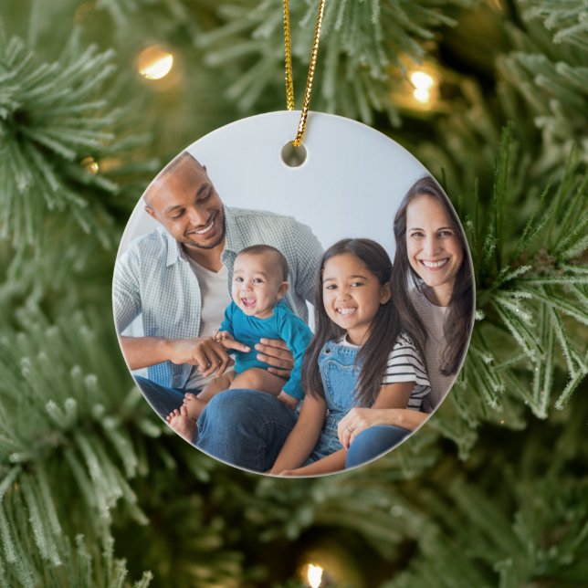 Foto der Familie, Name, Weihnachtsbaum Cerami Keramik Ornament (Baum)