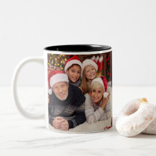 Foto der Familie personalisieren Zweifarbige Tasse
