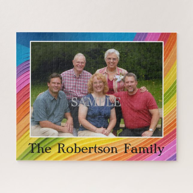 Foto der Familie und Personalisierung mit Name Puzzle (Horizontal)